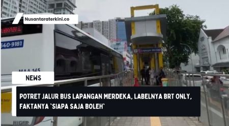 Potret Jalur Bus Lapangan Merdeka, Labelnya BRT Only, Faktanya 'Siapa Saja Boleh'