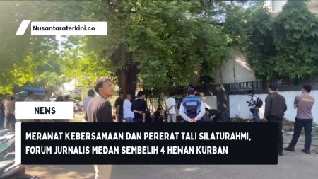 Merawat Kebersamaan dan Pererat Tali Silaturahmi, Forum Jurnalis Medan Sembelih 4 Hewan Kurban