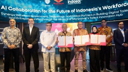Perkuat Ekosistem Ketenagakerjaan, Kemnaker Teken MoU dengan Wadhwani dan Indosat