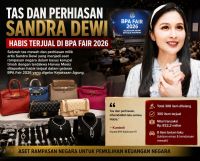 Tas dan Perhiasan Sandra Dewi Ludes Terjual di Lelang Kejagung, BPA Fair 2026 Raup Rp922 Miliar