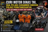 Curi Motor Dinas TNI, Dua Pelaku Curanmor Dibekuk Polres Pematangsiantar, Satu Ditembak di Kaki Saat Kabur