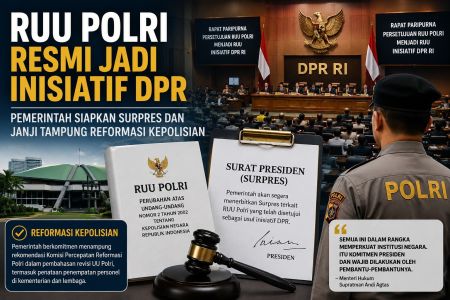 RUU Polri Resmi Jadi Inisiatif DPR, Pemerintah Siapkan Surpres dan Janji Tampung Reformasi Kepolisian