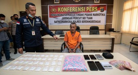 Polisi Bongkar Jaringan Narkoba Percut Sei Tuan, 100 Gram Sabu dan Ekstasi Disita