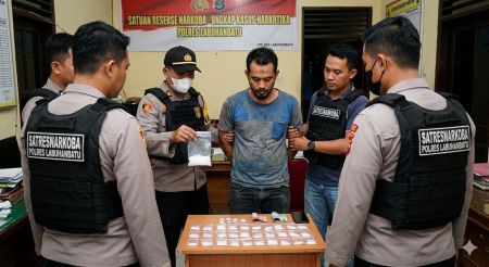 Residivis Narkoba Dibekuk di Labura, Polisi Sita 72 Gram Sabu Siap Edar