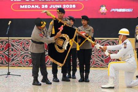 Polda Sumut Gelar Upacara Pemuliaan Nilai Tribrata Sambut HUT Bhayangkara ke-80