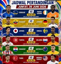 Jadwal dan Prediksi Piala Dunia 2026 Jumat 26 Juni 2026