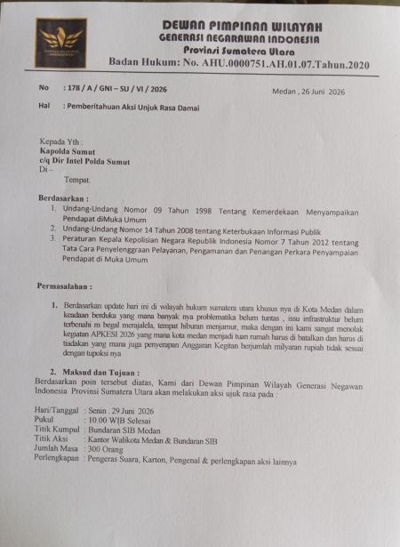 Tolak Rakernas APEKSI di Medan, Massa GNI Rencanakan Unjuk Rasa