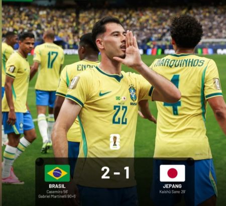 Piala Dunia 2026: Gol Gabriel Martinelli di Menit Akhir Bawa Brasil Comeback Singkirkan Jepang 2-1