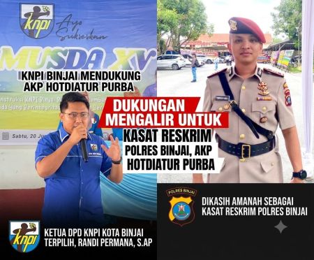 KNPI Binjai Dukung AKP Hotdiatur Pimpin Reskrim, Yakin Mampu Tekan Angka Kriminalitas