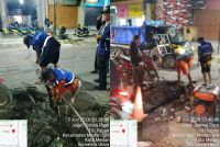 Gerak Cepat Tirtanadi Perbaiki Pipa Pecah di Jalan Pelatina Raya