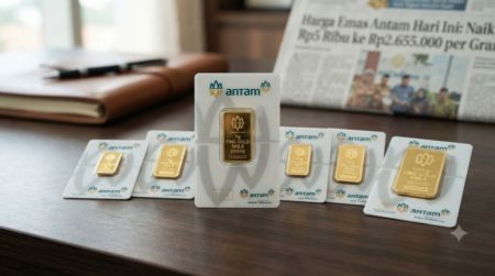 Harga Emas Antam Hari Ini 11 Juli 2026: Naik Rp5 Ribu ke Rp2.655.000 per Gram