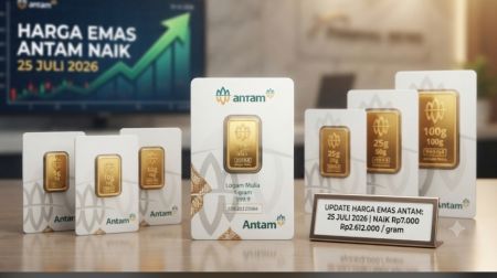 Update Harga Emas Antam 25 Juli 2026: Naik Rp7 Ribu ke Rp2.612.000 per Gram