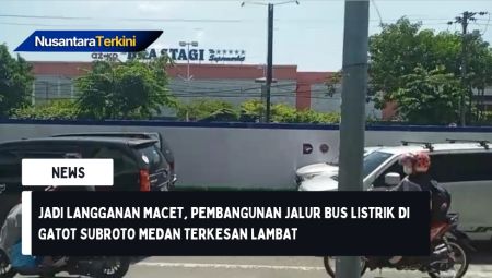 Jadi Langganan Macet, Pembangunan Jalur Bus Listrik di Gatot Subroto Medan Terkesan Lambat
