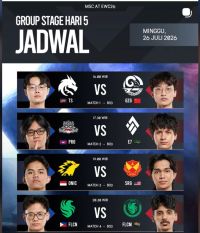 Jadwal Lengkap MSC 2026 Hari Ini: ONIC ID vs SRG Pertaruhkan Tiket Knockout Stage