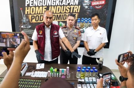 Polda Sumut Bongkar Home Industri Vape Narkotika di Deliserdang, Bahan Baku Dipasok dari Kamboja