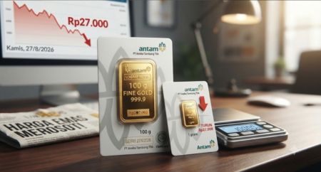 Harga Emas Antam Longsor Lagi, Turun Rp27.000 ke Rp2.723.000