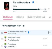 Duel Klasik Persib vs Persija dan Derbi Jatim Persebaya vs Arema di Play-off Piala Presiden 2026 Hari Ini
