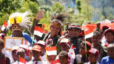Semarak HUT ke-81 RI, Koops TNI Habema Resmi Deklarasikan Kampung Hitadipa Papua Damai