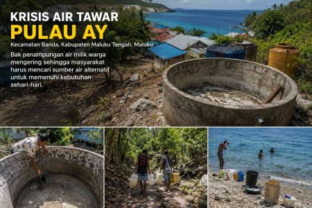 Krisis Air Bersih di Pulau Ay Makin Parah, Warga Terpaksa Mandi di Laut