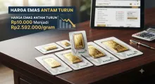 Harga Emas Antam Turun Rp10.000 Menjadi Rp2.592.000 per Gram, Ini Daftar Lengkapnya!