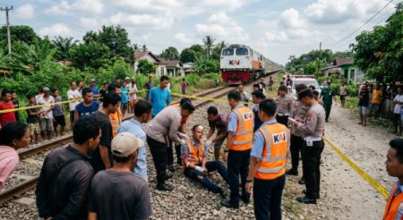 Karyawan PT KAI Tersambar Kereta Api Saat Bertugas di Pematangsiantar