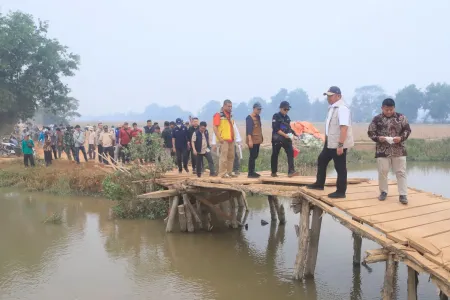 Tinjau Langsung Jembatan Muara Telang, Herman Deru Mobilisasi Swadaya Perbaikan Infrastruktur
