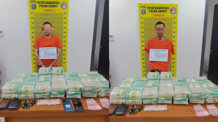 Bawa 44 Bungkus Sabu dari Aceh, Dua Pria Ditangkap di Besitang