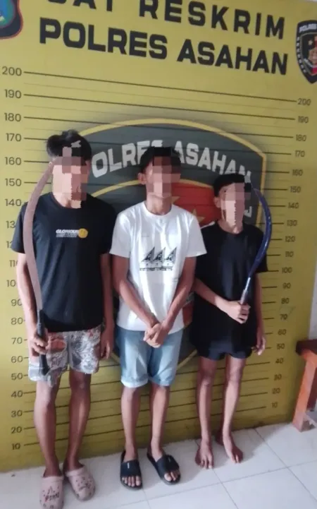 Patroli Geng Motor, Polres Asahan Amankan Tiga Remaja dan Sajam