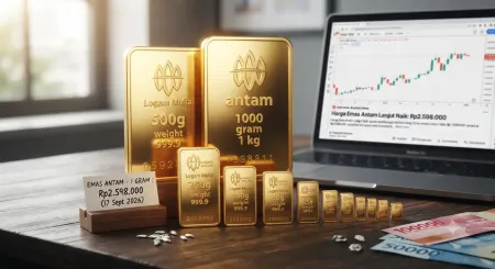 Harga Emas Antam Lanjut Naik ke Rp2.598.000 per Gram, Cek Rinciannya!