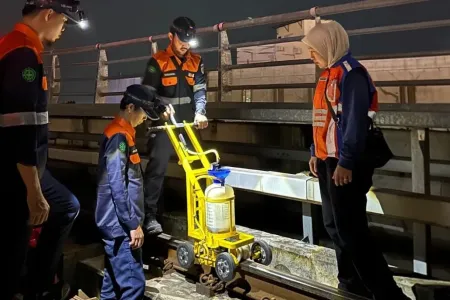 Jaga Keselamatan 3,2 Juta Penumpang, PT KAI Divre III dan BPKARSS Intensifkan Perawatan Jalur LRT Sumsel