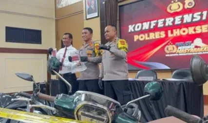 Polisi Bongkar Jaringan Curanmor Lintas Daerah di Aceh, 12 Pelaku Ditangkap: 21 Motor Hasil Curian Disita
