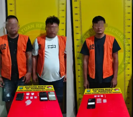 Gerebek Sarang Narkoba di Tanjung Morawa, Polresta Deliserdang Tangkap Tiga Pengedar Sabu