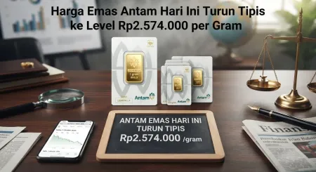 Koreksi Berlanjut, Harga Emas Merangkak Turun ke Rp2.574.000 Per Gram