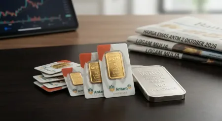 Harga Emas Turun Tipis ke Rp2.576.000 Per Gram, Perak Naik Menjadi Rp40.750