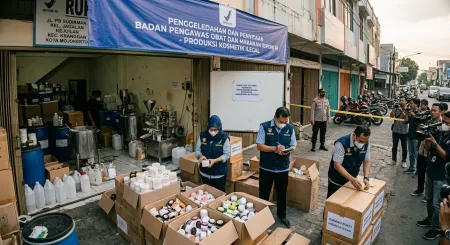 BPOM Bongkar Pabrik Kosmetik Ilegal di Mojokerto, Omzet Rp750 Juta per Bulan!