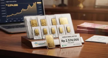 Harga Emas Antam Merangkak Naik ke Level Rp2.574.000 Per Gram, Cek Daftar Lengkapnya!
