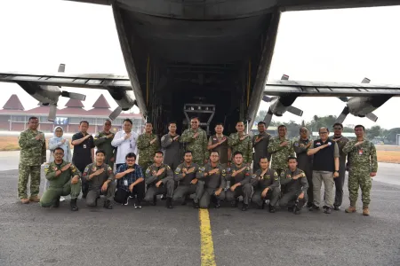 TNI Kirim Hercules Tambahan Perkuat OMC Karhutla
