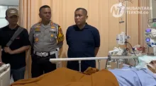 Dirlantas Polda Metro Jaya Jenguk Driver Ojol Korban Tabrakan Mobil Listrik di Blok M