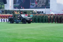 Panglima TNI Tinjau Gladi Bersih Peringatan HUT Ke-81 TNI