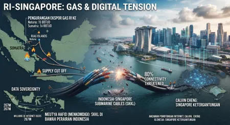 Usai Ekspor Gas RI Dipotong, Singapura Ancam Balik Pangkas Internet Indonesia