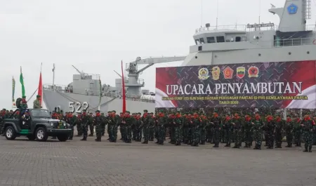 Pangdam I/BB Pimpin Penyambutan Satgas Yonif 123/Rajawali di Pelabuhan Belawan