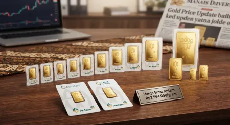 Harga Emas Antam Anjlok Lagi ke Level Rp2.564.000 Per Gram, Cek Daftar Lengkapnya!
