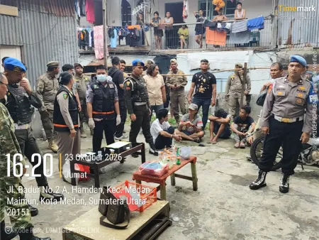 Gerebek Sarang Narkoba di Medan Maimun,15 Orang Positif Narkotika Diciduk Polda Sumut